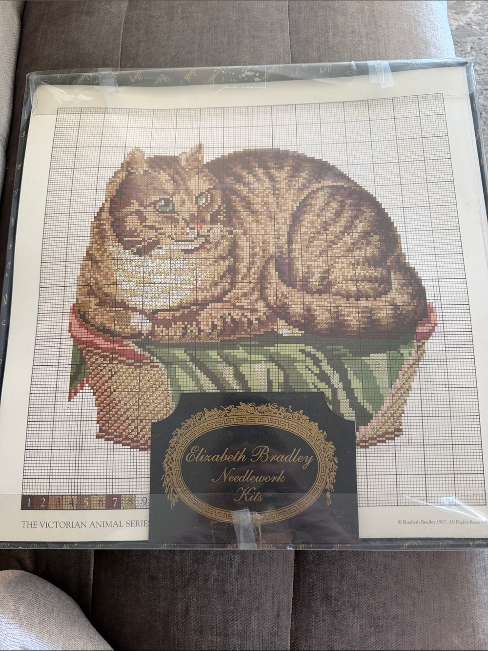 Elizabeth Bradley Brown Tabby Cat Needlework Kit -Made in Great Britain